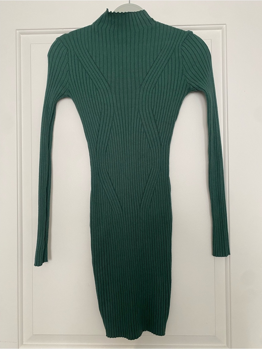 Lulu's Forest Green Ribbed Long-Sleeve Knit Dress